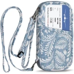 jiemei RFID Family Passport Wallet Holder Waterproof, Travel Document Organizer Credit Card Clutch Bag for Men Women (RFID Leaf)