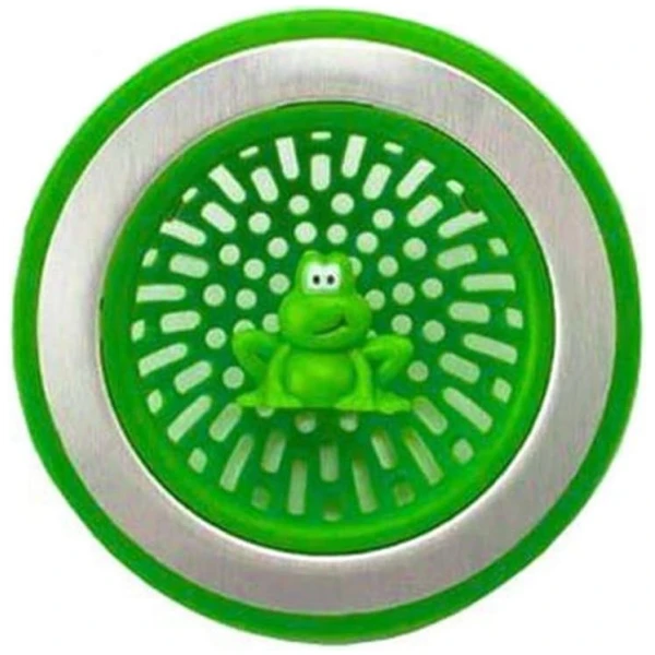 Joie Ribbit Kitchen Sink Strainer Basket, Fits All Standard Sinks, Stainless Steel, Cute Garbage Disposal Drain Cover, 4.5-Inch, Green Frog
