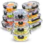 JoyJolt JoyFul 24pc(12 Airtight, Freezer Safe Food Storage Containers and 12 Lids), Pantry Kitchen Storage Containers, Glass Meal Prep Container for Lunch, Glass Storage...