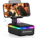 JTEMAN Gifts for Men Women,Cell Phone Stand with Bluetooth Speaker,LED Light,and Lanyard,Cool Tech Gadgets,Unique Birthday Gifts for Men Husband Mom Dad