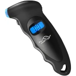 JUSTTOP Digital Tire Pressure Gauge, 150PSI 4 Setting for Cars, Trucks and Bicycles, Backlit LCD and Anti-Skid Grip for Easy and Accurate Reading(Black)