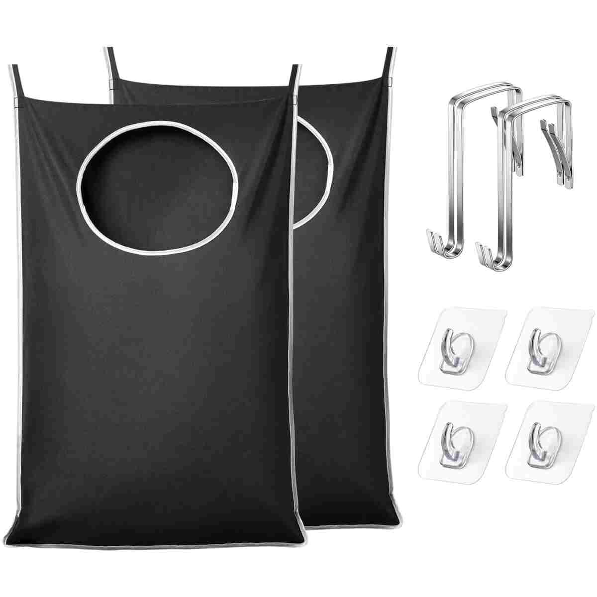 KEEPJOY Large Size 2 Pack Door Hanging Laundry Hamper, XL Hanging Hamper Bag with Large opening and 2 Hooks for Whole Family Dirty clothes Large Size 36.5X22.5 inch Hanging...