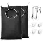 KEEPJOY Large Size 2 Pack Door Hanging Laundry Hamper, XL Hanging Hamper Bag with Large opening and 2 Hooks for Whole Family Dirty clothes Large Size 36.5X22.5 inch Hanging...