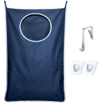 KEEPJOY XL Hanging Laundry Hamper Bag, Hanging Hamper with 2 Strong Hooks for Dirty clothes Door Hanging Laundry bag Large Size 36X22 inch (Blue-1Pack)