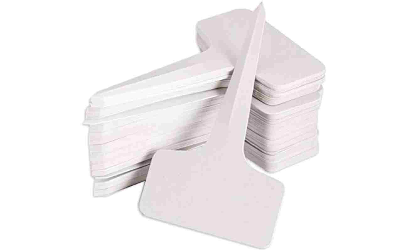 KINGLAKE 100 Pcs 6 x10cm Plastic Plant T-Type Tags Nursery Garden Labels