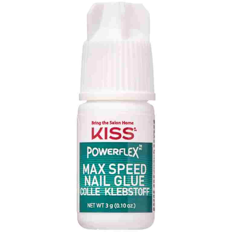 KISS PowerFlex Maximum Speed Nail Glue - Fast Drying Adhesive for Glue-On Nails & Repairs with Nozzle Tip Applicator, Ideal for Tips & Wraps, Net Wt. 0.10 oz (3g)