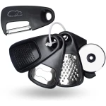 Kitchen Gadgets Set 5 Pieces, Space Saving Cooking Tools Kitchen Accessories - Fruit/Vegetable Peeler, Cheese/Chocolate Grater, Bottle Opener, Pizza Cutter, Garlic/Ginger...