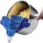 Kitchen Gizmo Snap N' Strain - Silicone Clip-On Strainer for Pots, Pans, and Bowls - Heat-Resistant Kitchen Gadgets, Essential Colander Drainer for Vegetables and Pasta -...