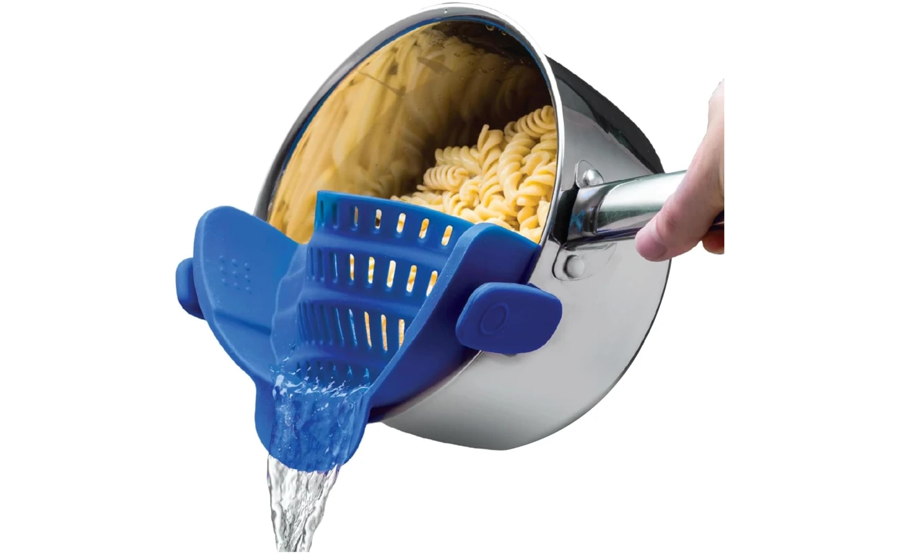 Kitchen Gizmo Snap N' Strain - Silicone Clip-On Strainer for Pots, Pans, and Bowls - Heat-Resistant Kitchen Gadgets, Essential Colander Drainer for Vegetables and Pasta -...