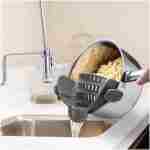 Kitchen Gizmo Snap N' Strain - Silicone Pasta Strainer Clip-On for Pots and Pans - Heat Resistant Colander for Vegetables and Noodles - Kitchen Gadgets for Cooking -...