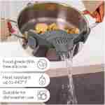 Kitchen Gizmo Snap N' Strain - Silicone Pasta Strainer Clip-On for Pots and Pans - Heat Resistant Colander for Vegetables and Noodles - Kitchen Gadgets for Cooking -...