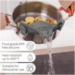Kitchen Gizmo Snap N' Strain - Silicone Pasta Strainer Clip-On for Pots and Pans - Heat Resistant Colander for Vegetables and Noodles - Kitchen Gadgets for Cooking -...