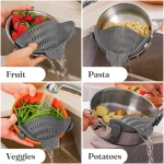 Kitchen Gizmo Snap N' Strain - Silicone Pasta Strainer Clip-On for Pots and Pans - Heat Resistant Colander for Vegetables and Noodles - Kitchen Gadgets for Cooking -...