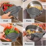 Kitchen Gizmo Snap N' Strain - Silicone Pasta Strainer Clip-On for Pots and Pans - Heat Resistant Colander for Vegetables and Noodles - Kitchen Gadgets for Cooking -...