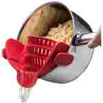 Kitchen Gizmo Snap N' Strain - Silicone Pasta Strainer Clip-On for Pots and Pans - Heat Resistant Colander for Vegetables and Noodles - Kitchen Gadgets for Cooking -...