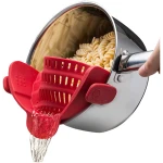 Kitchen Gizmo Snap N' Strain - Silicone Pasta Strainer Clip-On for Pots and Pans - Heat Resistant Colander for Vegetables and Noodles - Kitchen Gadgets for Cooking -...