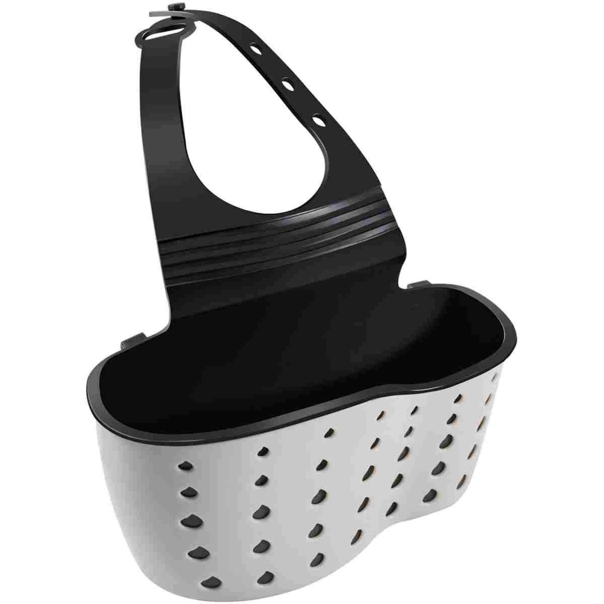 Kitchen Sink Caddy Sponge Holder for Kitchen Sink Organizer Dish Soap Holder Hanging Ajustable Strap Faucet Caddy with Drain Holes for Drying, Kitchen Sink Accessories (1 PC)