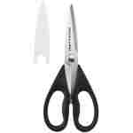 KitchenAid All Purpose Kitchen Shears with Protective Sheath Durable Stainless Steel Scissors, Dishwasher Safe, Soft Grip Comfort Handle, 8.72 Inch, Black