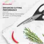 KitchenAid All Purpose Kitchen Shears with Protective Sheath Durable Stainless Steel Scissors, Dishwasher Safe, Soft Grip Comfort Handle, 8.72 Inch, Black