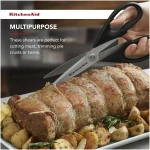KitchenAid All Purpose Kitchen Shears with Protective Sheath Durable Stainless Steel Scissors, Dishwasher Safe, Soft Grip Comfort Handle, 8.72 Inch, Black