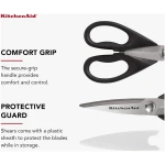 KitchenAid All Purpose Kitchen Shears with Protective Sheath Durable Stainless Steel Scissors, Dishwasher Safe, Soft Grip Comfort Handle, 8.72 Inch, Black