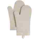 KitchenAid Ribbed Soft Silicone Oven Mitt Set, 7"x13", Milkshake 2 Count