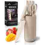 Knife Set, Brewin Kitchen Knife Set, Knives Set for Kitchen, Universal Knife Block, Utility Knife Block Set, Kitchen Essentials, New Home Essentials, Apartment Essentials,...