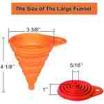 KongNai Kitchen Funnel Set 4 Pack, Small and Large, Kitchen Gadgets Accessories Foldable Silicone Collapsible Funnels for Filling Water Bottle Liquid Transfer Food Grade