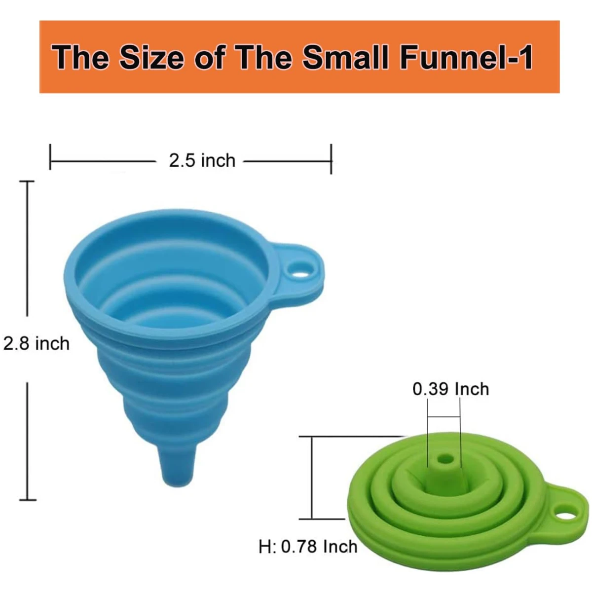 KongNai Kitchen Funnel Set 4 Pack, Small and Large, Kitchen Gadgets Accessories Foldable Silicone Collapsible Funnels for Filling Water Bottle Liquid Transfer Food Grade