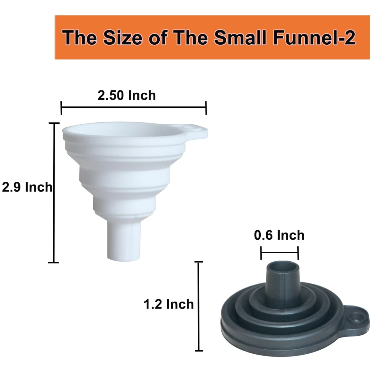 KongNai Kitchen Funnel Set 4 Pack, Small and Large, Kitchen Gadgets Accessories Foldable Silicone Collapsible Funnels for Filling Water Bottle Liquid Transfer Food Grade