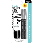 L.A. COLORS Eyeliner/Brow Pencils w/Sharpener (carded), Black CBPN222A