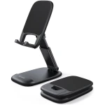 Lamicall Foldable Phone Stand for Desk - Height Adjustable Cell Phone Holder Portable Cellphone Cradle Desktop Dock Compatible with iPhone 16 15 14 13 Pro Max Mini, 12 11 XR X 8...
