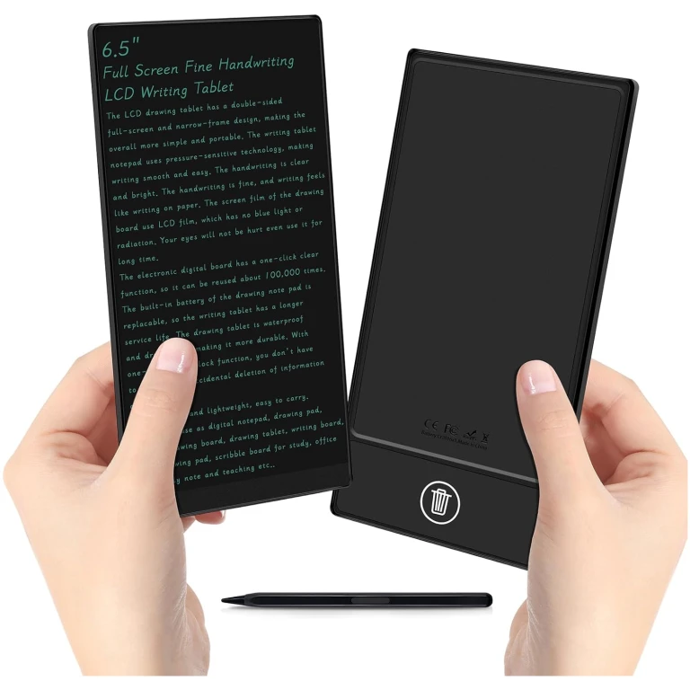 LCD Writing Tablet for Adult: 6.5 Inch Mini Full Screen Drawing Board Reusable Digital Notepad Portable Use for Office Study Teaching