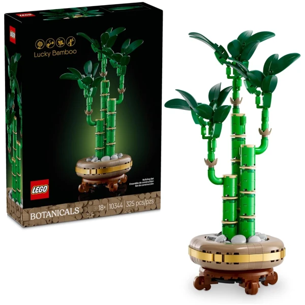 LEGO Botanicals Lucky Bamboo Building Set - Artificial Plant for Indoor Home Décor, Adults Ages 18+ - Fake Plant Decoration for Table, Desk, Office - Gift for Mother's Day - 10344