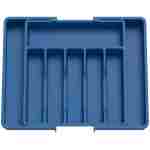 Lifewit Silverware Drawer Organizer, Expandable Utensil Tray for Kitchen, BPA Free Flatware and Cutlery Holder, Adjustable Plastic Storage for Spoons Forks Knives, Large, Dark Blue