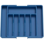 Lifewit Silverware Drawer Organizer, Expandable Utensil Tray for Kitchen, BPA Free Flatware and Cutlery Holder, Adjustable Plastic Storage for Spoons Forks Knives, Large, Dark Blue
