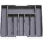 Lifewit Silverware Drawer Organizer, Expandable Utensil Tray for Kitchen, BPA Free Flatware and Cutlery Holder, Adjustable Plastic Storage for Spoons Forks Knives, Large, Dark Gray