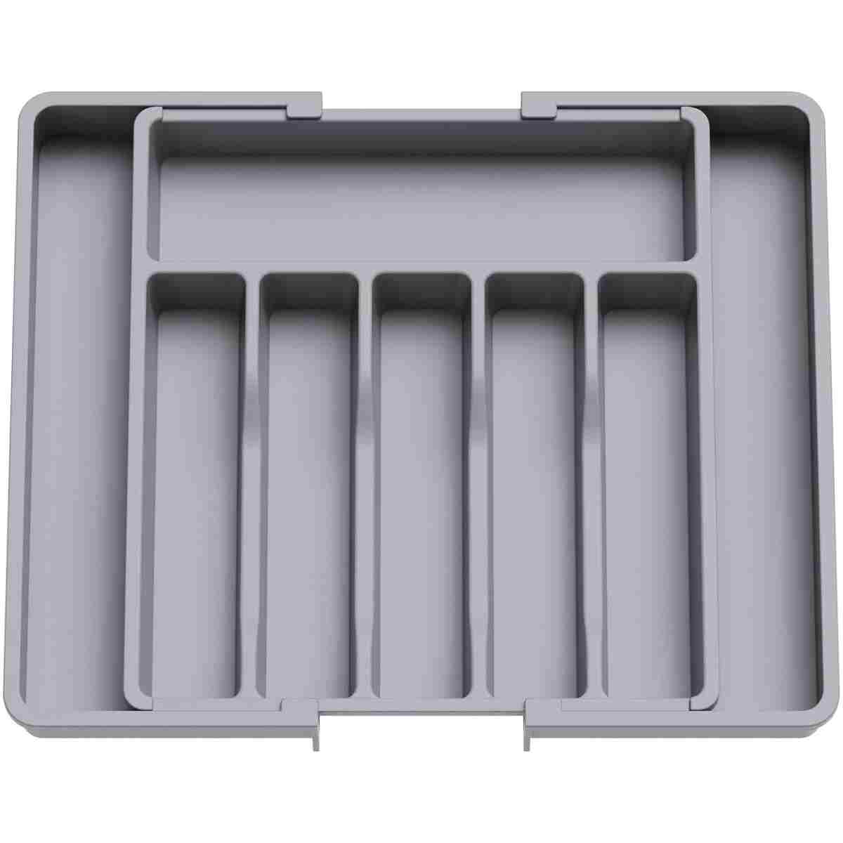 Lifewit Silverware Drawer Organizer, Expandable Utensil Tray for Kitchen, BPA Free Flatware and Cutlery Holder, Adjustable Plastic Storage for Spoons Forks Knives, Large, Grey