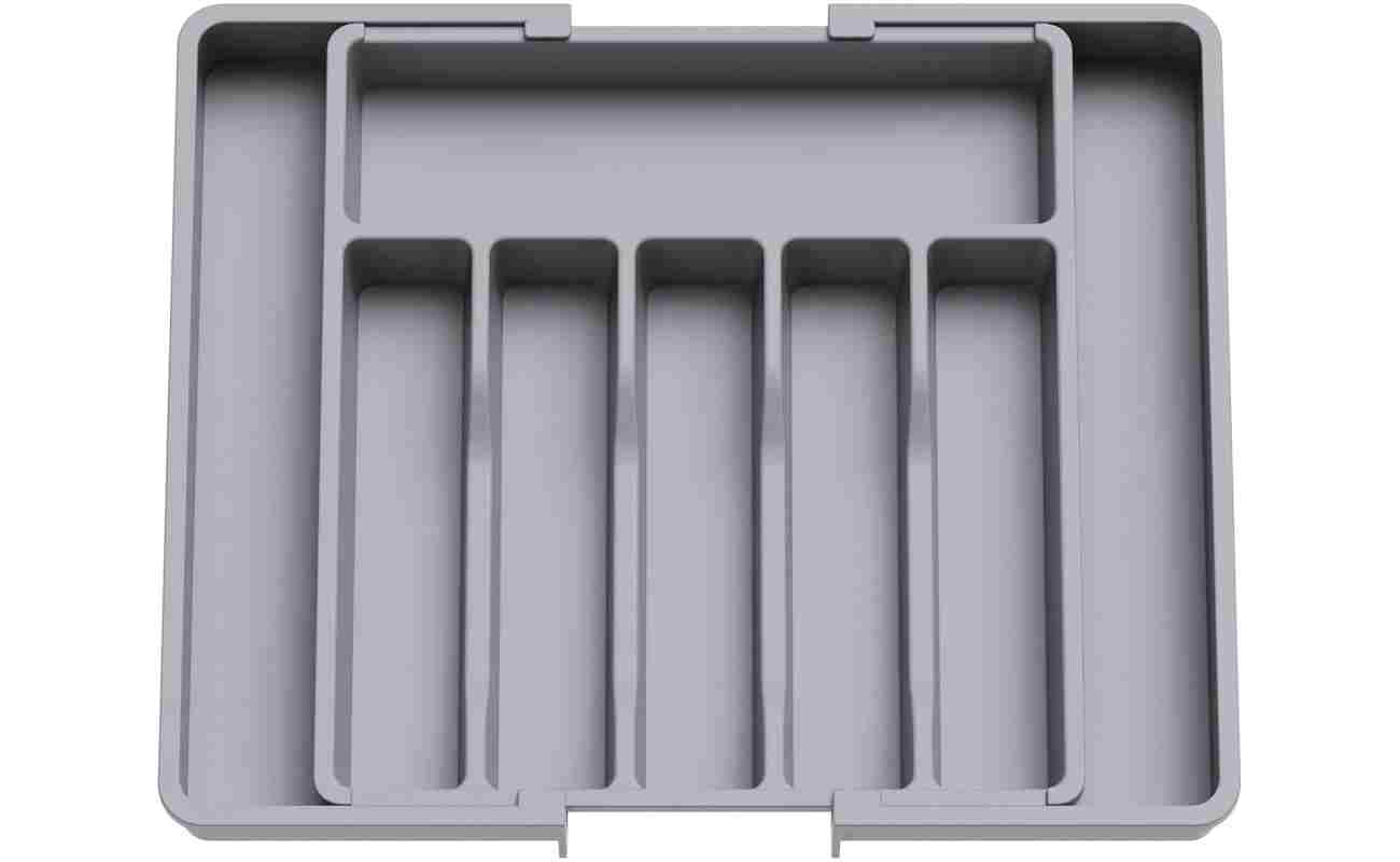 Lifewit Silverware Drawer Organizer, Expandable Utensil Tray for Kitchen, BPA Free Flatware and Cutlery Holder, Adjustable Plastic Storage for Spoons Forks Knives, Large, Grey