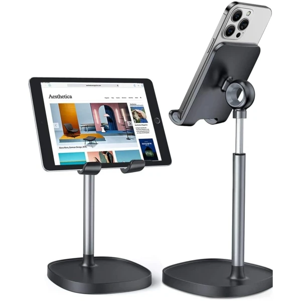 LISEN Cell Phone Stand Adjustable for iPhone Phone Holder for Desk, Office Desk Accessories Computer PC for iPhone Stand Gaming Essentials Fit Otterbox Case Phones Switch Kindle...