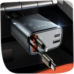 LISEN Retractable Car Charger [69W USB C Car Accessories Adapter ] for iPhone 16 USB C Charger Fast Charging, Travel Essentials Gifts for Women Men, Road Trip Essentials for...