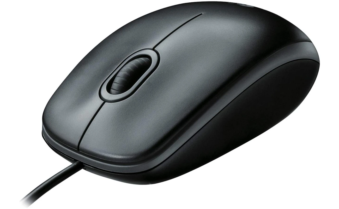 Logitech B100 Corded Mouse, Wired USB Mouse for Computers and Laptops, Right or Left Hand Use - Black