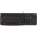 Logitech K120 Wired Keyboard for Windows, Plug and Play, Full-Size, Spill-Resistant, Curved Space Bar, Compatible with PC, Laptop - Black