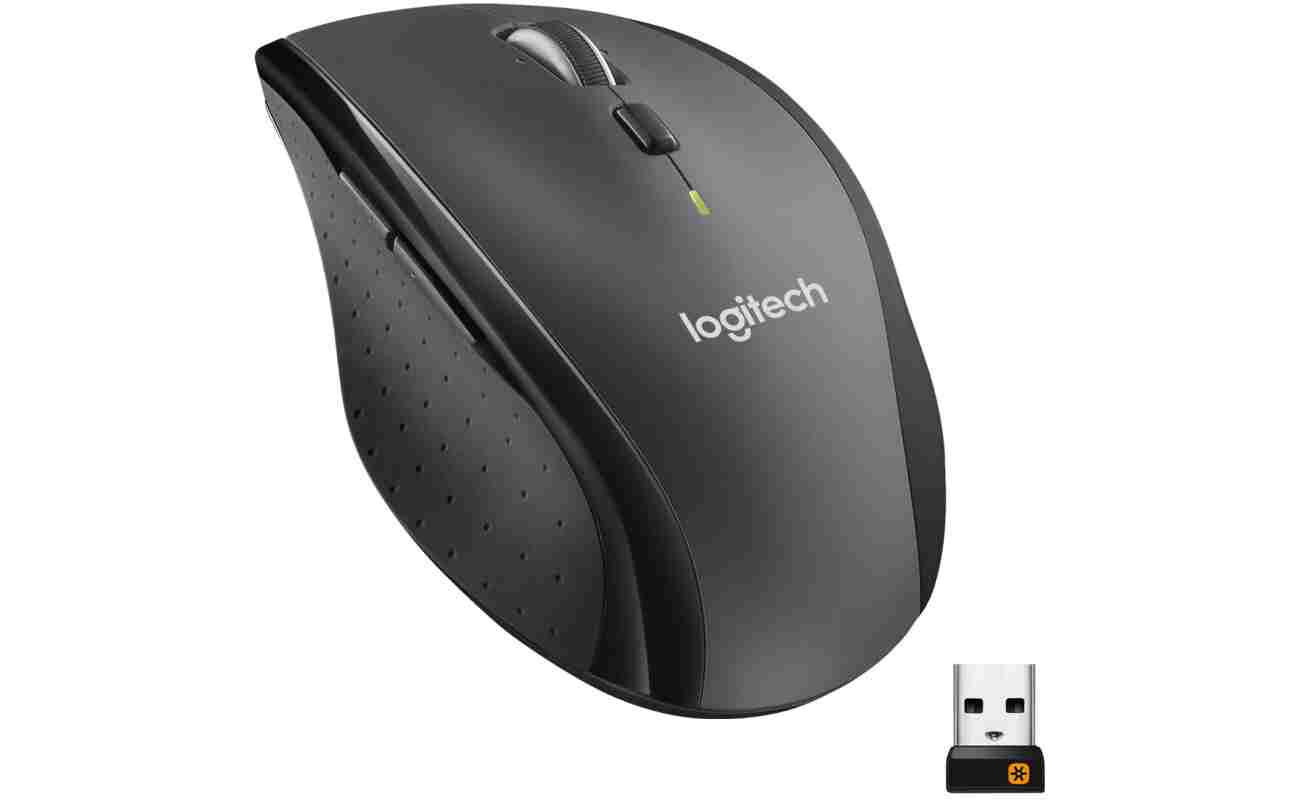 Logitech M705 Marathon Wireless Mouse, 2.4 GHz USB Unifying Receiver, 1000 DPI, 5-Programmable Buttons, 3-Year Battery, Compatible with PC, Mac, Laptop, Chromebook - Black
