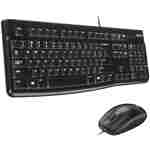 Logitech MK120 Wired Keyboard and Mouse Combo for Windows, Optical Wired Mouse, Full-Size Keyboard, USB Plug-and-Play, Compatible with PC, Laptop - Black