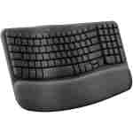 Logitech Wave Keys Wireless Ergonomic Keyboard with Cushioned Palm Rest, Comfortable Natural Typing, Easy-Switch, Bluetooth, Logi Bolt Receiver, for Multi-OS, Windows/Mac -...