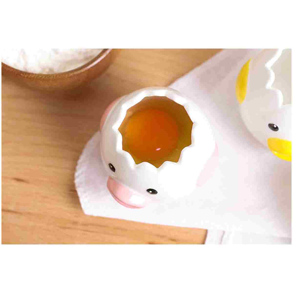 LuoCoCo Cute Egg Separator, Ceramics Vomiting Chicken Egg Yolk White Separator, Practical Household Small Egg Filter Splitter, Kitchen Gadget Baking Assistant Tool, Dishwasher...