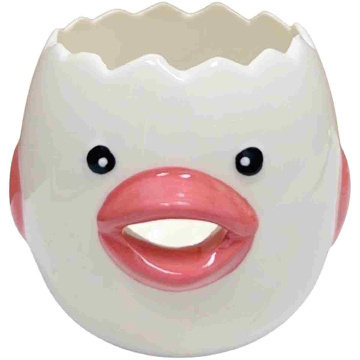 LuoCoCo Cute Egg Separator, Ceramics Vomiting Chicken Egg Yolk White Separator, Practical Household Small Egg Filter Splitter, Kitchen Gadget Baking Assistant Tool, Dishwasher...