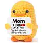 MBL Gifts for Mom Mothers Day - I Duck Love You Mom, Handmade Crochet Funny Cool Cute Small Duck Unique Presents for Birthday Mama Bonus Step Mother Mother's Stocking Stuffers
