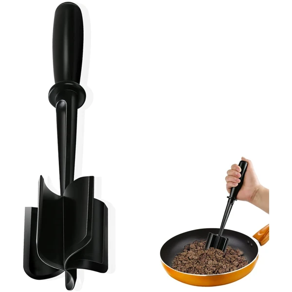 Meat Chopper, Hamburger Chopper, Potato Masher-Professional Multifunctional Heat Resistant Nylon Ground Beef Smasher Kitchen Tools And Gadgets, Safe For Non-Stick Cookware.